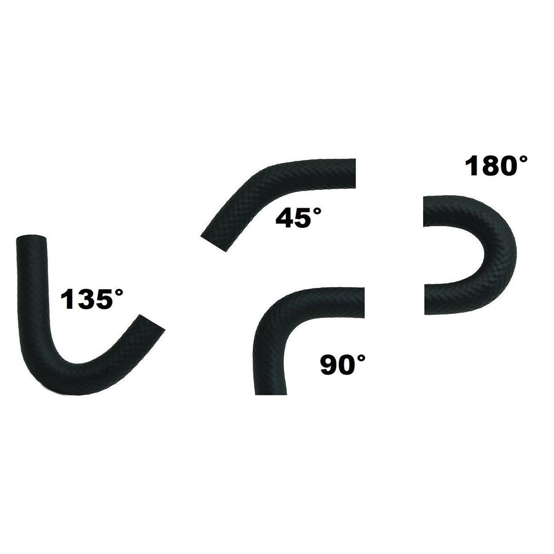3/8" (10mm) U-Cut Molded Rubber Fuel Line Hose Elbow - 45, 90, 135, 180 Degree Bends - 1 Year Warranty