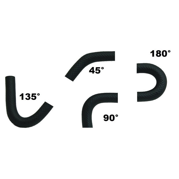 Sidewinder™ U-Cut Molded Curved Fuel Line - Universal Hose Elbow 45, 90, 135, 180