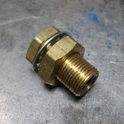 Brass Bulkhead Fitting - 1/4" Female NPT 3/4" x 1.5" Threads 1-1/2" Overall Length